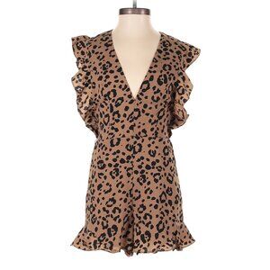 LOVERS & FRIENDS Jill Romper In Tan Leopard
